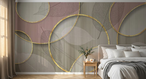 Design SL0082 — Papier peint Art Déco Éventails et Or - Collection 2 — Novomur