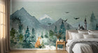 Design SL0111 — Papier peint Paysage hivernal renard chateau sapins — Novomur