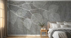 Design SL0168 — Papier peint Branche feuilles transparentes blanches gris — Novomur