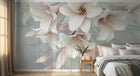 Design SL0191 — Papier peint Lis blancs cascade rose pastel — Novomur