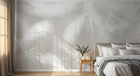 Design SL0279 — Papier peint Plumes blanches duveteuses fond gris — Novomur