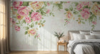 Design SL0349 — Papier peint Cascade pivoines roses feuillage vintage — Novomur
