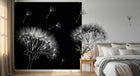 Design ZX0420 — Papier peint Pissenlits noir blanc divise abstrait — Novomur