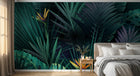 Design ZX0500 — Papier peint Jungle sombre oiseaux paradis bananiers — Novomur