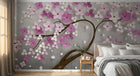 Design ZX0510 — Papier peint Fleurs roses violettes 3D arbre luxe — Novomur