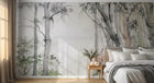 Design ZX0530 — Papier peint Foret bambous aquarelle beige — Novomur