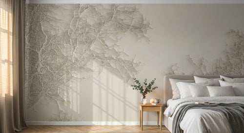 Design ZX0541 — Papier peint Branches glacees argentees fond creme — Novomur