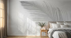 Design ZX0674 — Papier peint Plumes blanches gros plan minimaliste — Novomur