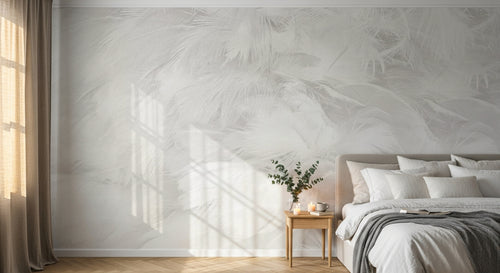 Design ZX0684 — Papier peint Plumes blanches duveteuses zen — Novomur