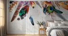 Design ZX0685 — Papier peint Plumes multicolores attrape-reves boho — Novomur