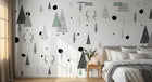 Design ZX0761 — Papier peint Sapins bois cerf scandinave enfant — Novomur
