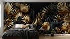 Design A0060 — Papier peint Palmier Tropical Doré Luxe - Collection 2 — Novomur