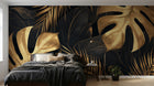 Design A0153 — Papier peint Palmier Tropical Doré Luxe - Collection 2 — Novomur