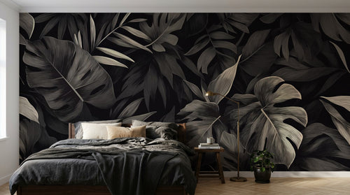 Design A0390 — Papier peint Palmier Tropical Vert - Collection 4 — Novomur