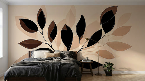 Design A0512 — Papier peint Botanique Feuilles Sombres — Novomur