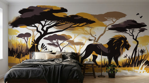Design A0527 — Papier peint Safari Savane Aquarelle — Novomur