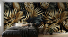 Design A0585 — Papier peint Palmier Tropical Doré Luxe - Collection 2 — Novomur
