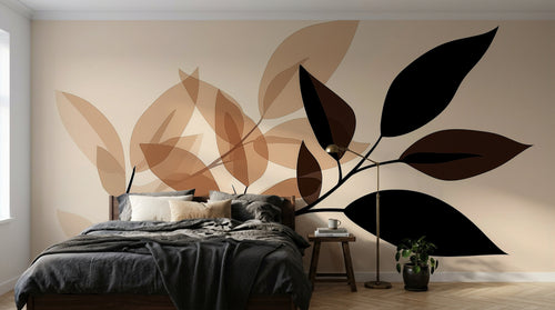 Design A0786 — Papier peint Botanique Feuilles Sombres — Novomur