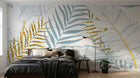 Design D0837 — Papier peint Palmier Tropical Doré Luxe - Collection 1 — Novomur