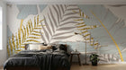 Design E0601 — Papier peint Palmier Tropical Doré Luxe - Collection 1 — Novomur