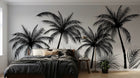 Design E0999 — Papier peint Palmier Tropical Noir et Blanc — Novomur