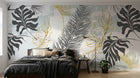 Design SK0700 — Papier peint Palmier Tropical Doré Luxe - Collection 1 — Novomur