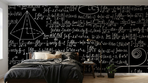 Design SL0655 — Papier peint Tableau Noir Mathématiques — Novomur
