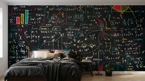 Design SL0780 — Papier peint Tableau Noir Mathématiques — Novomur