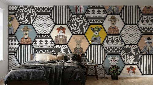 Design ZX0371 — Papier peint Géométrique Triangles et Losanges - Collection 2 — Novomur