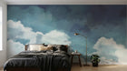 Design ZX0660 — Papier peint Nuages blancs ciel bleu nuit etoile — Novomur