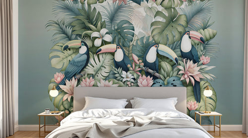 Design A0010 — Papier peint Palmier Tropical Vintage Sépia — Novomur