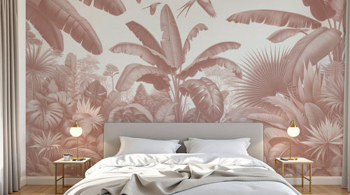 Design A0034 — Papier peint Palmier Tropical Vintage Sépia — Novomur