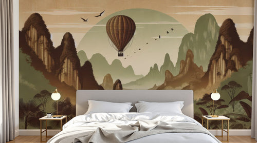 Design A0055 — Papier peint Paysage Montagne Minimaliste - Collection 2 — Novomur