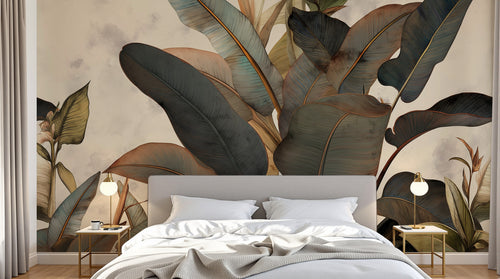 Design A0061 — Papier peint Palmier Tropical Vert - Collection 1 — Novomur