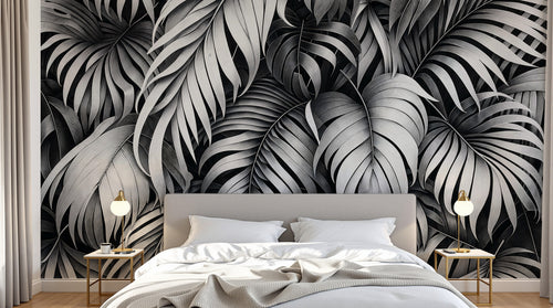 Design A0069 — Papier peint Palmier Tropical Vert - Collection 4 — Novomur