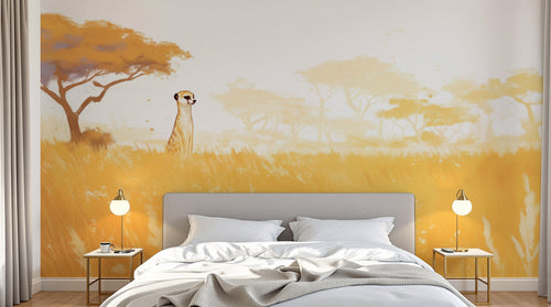Design A0072 — Papier peint Safari Savane Aquarelle — Novomur
