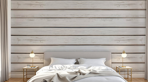 Design A0084 — Papier peint Bois Rustique Blanchi — Novomur