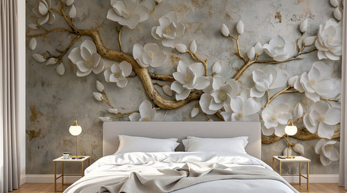 Design A0103 — Papier peint Floral Pivoines et Roses - Collection 1 — Novomur
