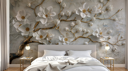 Design A0104 — Papier peint Floral Pivoines et Roses - Collection 1 — Novomur