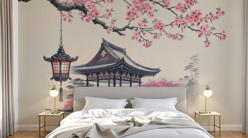 Design A0112 — Papier peint Cerisier Rose — Novomur
