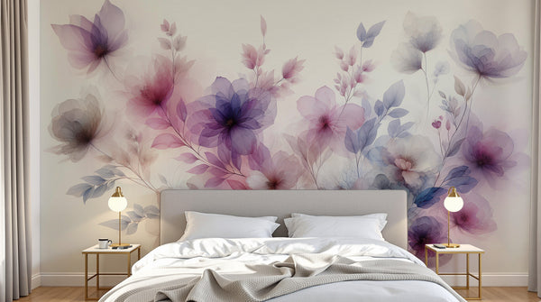 Papier peint Floral Pivoines et Roses - Collection 1 - Sur mesure
