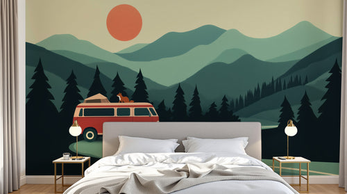 Design A0156 — Papier peint Paysage Montagne Minimaliste - Collection 2 — Novomur
