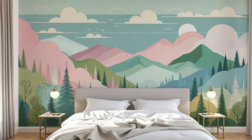 Design A0169 — Papier peint Forêt Pins et Sapins - Collection 2 — Novomur
