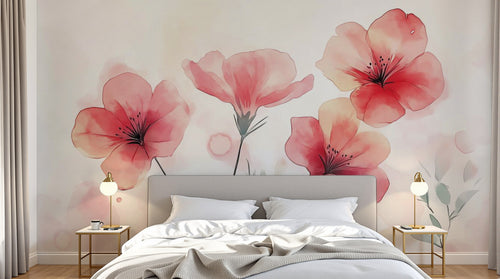 Papier peint Floral Ivoire - Sur mesure - Design A0170