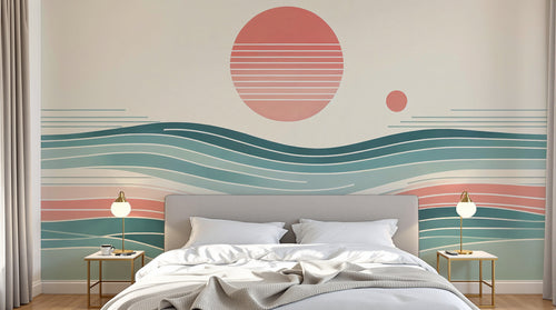 Design A0176 — Papier peint Paysage Montagne Minimaliste - Collection 2 — Novomur