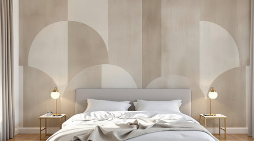 Design A0200 — Papier peint Art Abstrait Bauhaus Beige - Collection 1 — Novomur