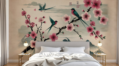 Design A0204 — Papier peint Cerisier Rose — Novomur
