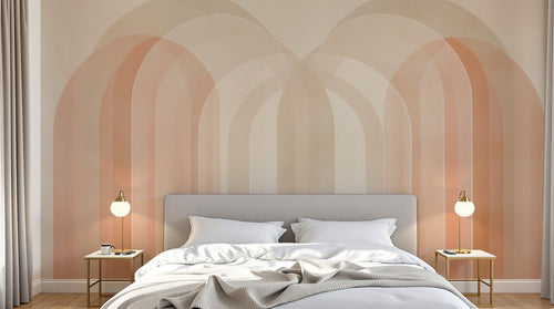 Design A0218 — Papier peint Art Abstrait Bauhaus Beige - Collection 2 — Novomur