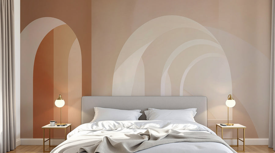 Design A0219 — Papier peint Art Abstrait Bauhaus Beige - Collection 1 — Novomur