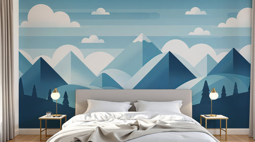 Design A0232 — Papier peint Paysage Montagne Minimaliste - Collection 2 — Novomur